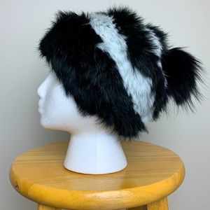 Genuine rabbit and raccoon fur winter hat *LAST ONE*